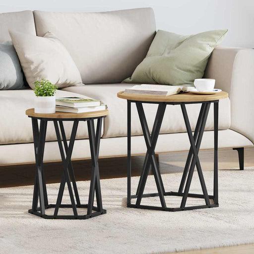 Masă de cafea 2 pcs stejar artizanal 50 x 50 x 50 cm - WALTI WALTI