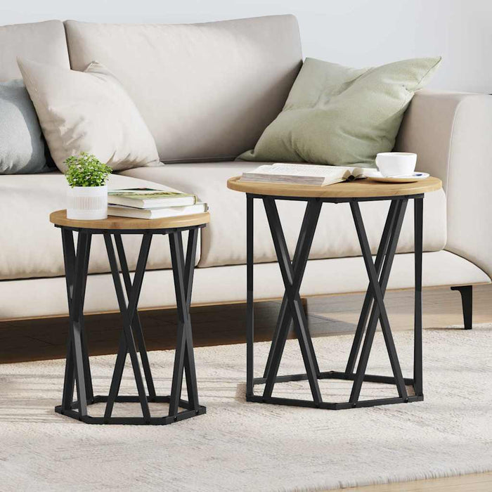 Masă de cafea 2 pcs stejar artizanal 50 x 50 x 50 cm - WALTI WALTI