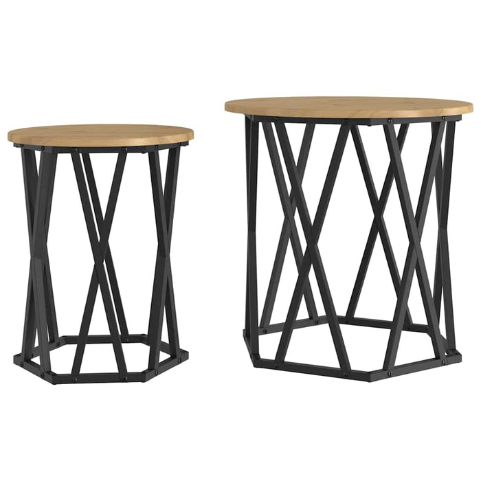 Masă de cafea 2 pcs stejar artizanal 50 x 50 x 50 cm - WALTI WALTI