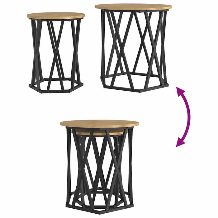 Masă de cafea 2 pcs stejar artizanal 50 x 50 x 50 cm - WALTI WALTI