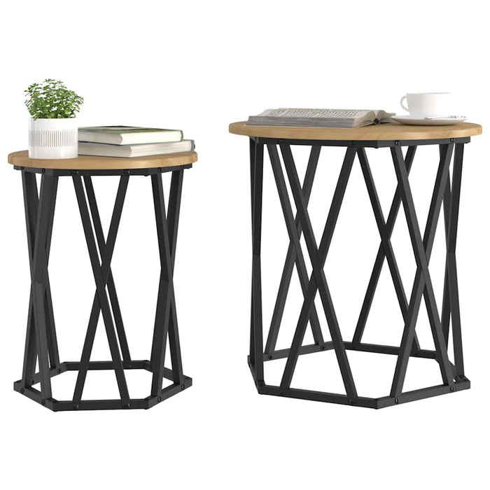 Masă de cafea 2 pcs stejar artizanal 50 x 50 x 50 cm - WALTI WALTI