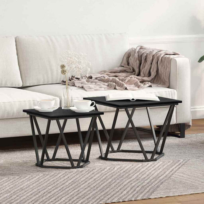 Set măsuțe laterale 2 pcs Stejar negru 50 x 50 x 40 cm - WALTI WALTI