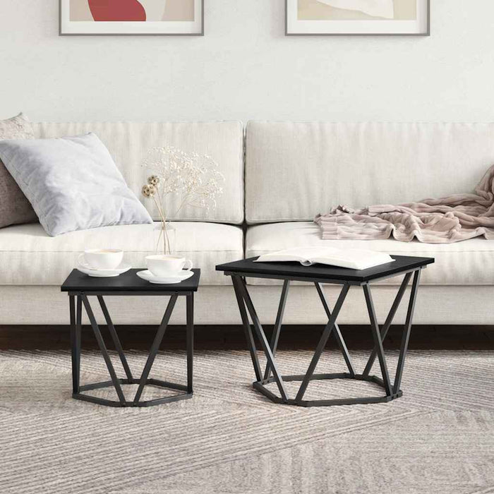 Set măsuțe laterale 2 pcs Stejar negru 50 x 50 x 40 cm - WALTI WALTI