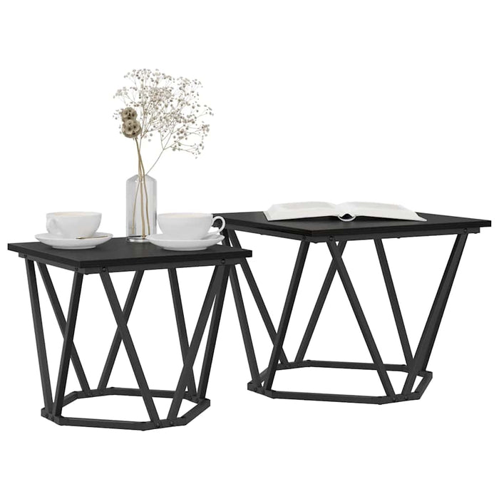 Set măsuțe laterale 2 pcs Stejar negru 50 x 50 x 40 cm - WALTI WALTI