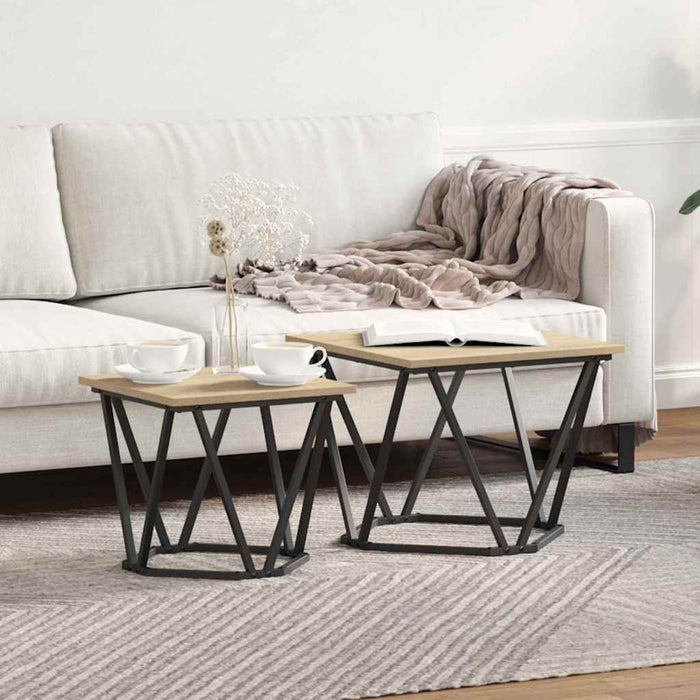 Set măsuțe laterale 2 pcs Stejar sonoma 50 x 50 x 40 cm - WALTI WALTI