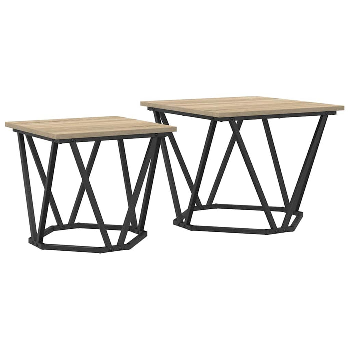 Set măsuțe laterale 2 pcs Stejar sonoma 50 x 50 x 40 cm - WALTI WALTI
