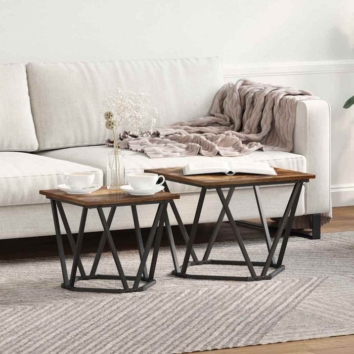 Set măsuțe laterale 2 pcs Stejar afumat 50 x 50 x 40 cm - WALTI WALTI