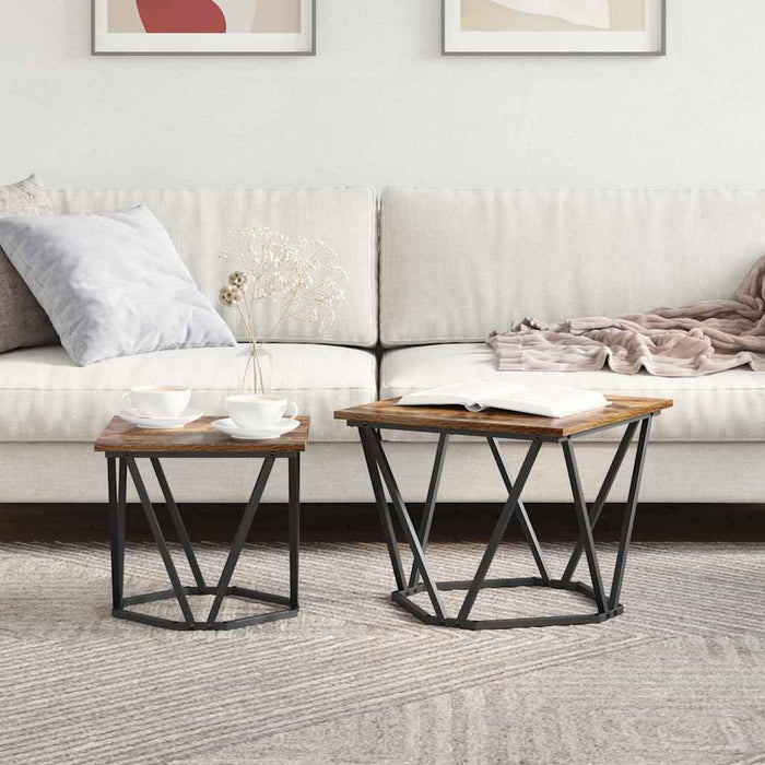 Set măsuțe laterale 2 pcs Stejar afumat 50 x 50 x 40 cm - WALTI WALTI