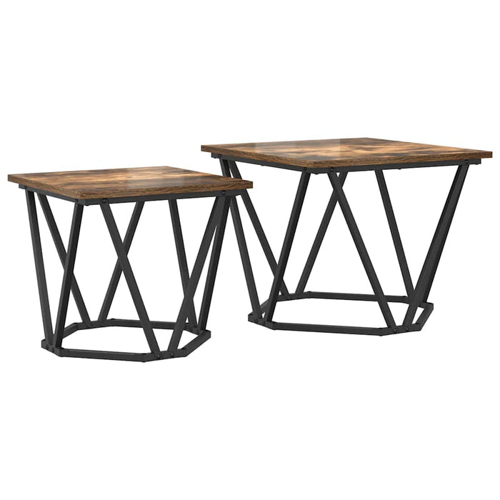 Set măsuțe laterale 2 pcs Stejar afumat 50 x 50 x 40 cm - WALTI WALTI