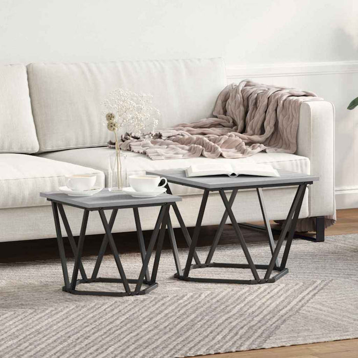 Set măsuțe laterale 2 pcs sonoma gri 50 x 50 x 40 cm - WALTI WALTI