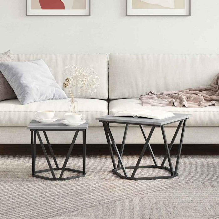 Set măsuțe laterale 2 pcs sonoma gri 50 x 50 x 40 cm - WALTI WALTI