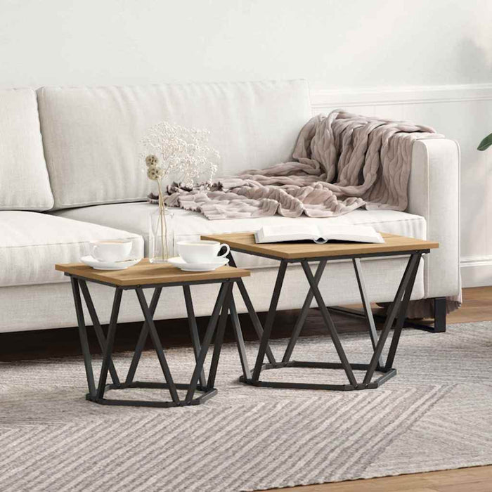 Set măsuțe laterale 2 pcs stejar artizanal 50 x 50 x 40 cm - WALTI WALTI
