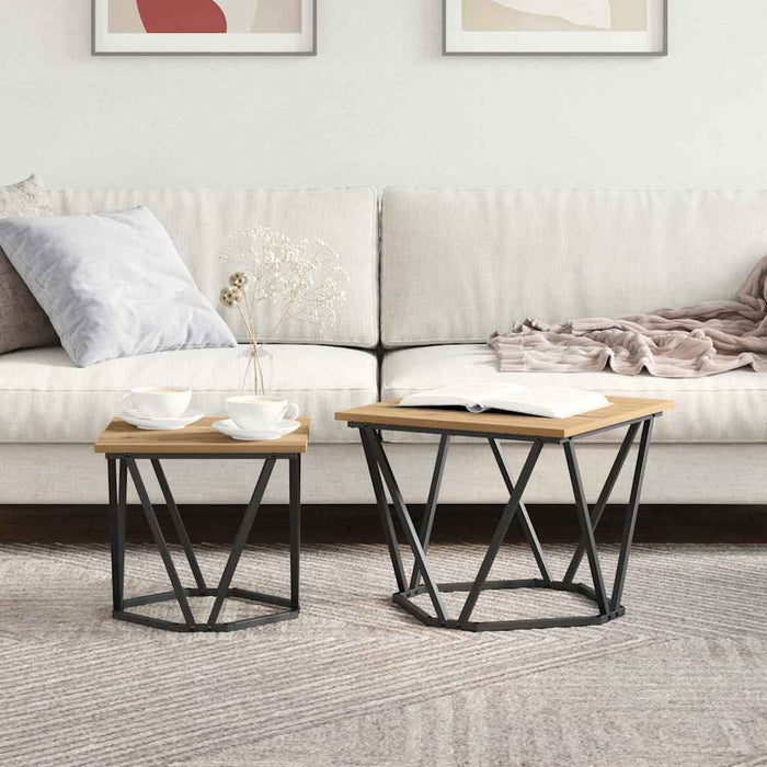 Set măsuțe laterale 2 pcs stejar artizanal 50 x 50 x 40 cm - WALTI WALTI