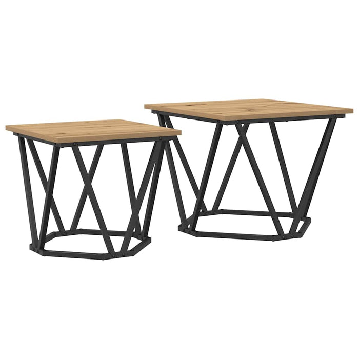 Set măsuțe laterale 2 pcs stejar artizanal 50 x 50 x 40 cm - WALTI WALTI