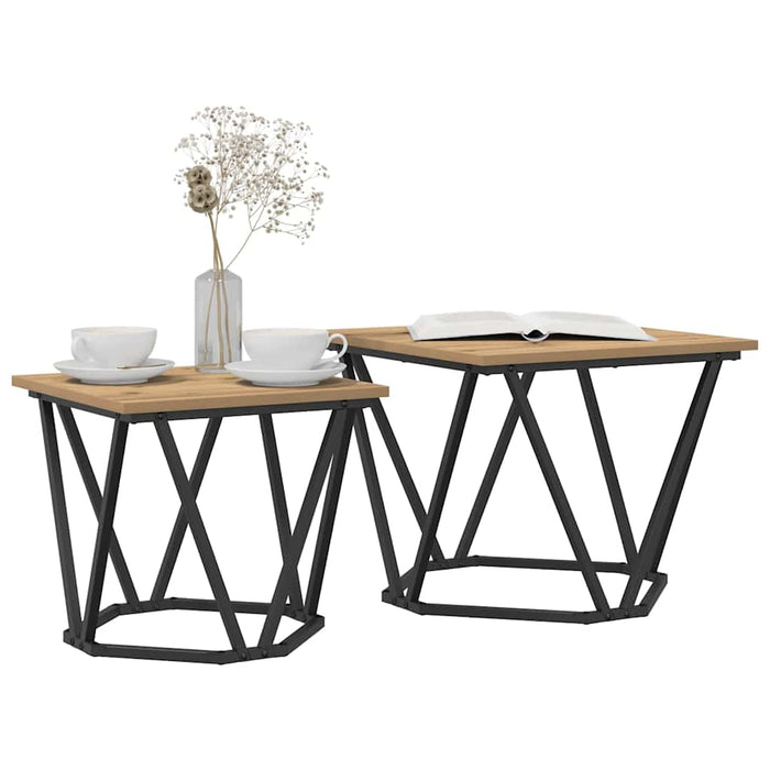 Set măsuțe laterale 2 pcs stejar artizanal 50 x 50 x 40 cm - WALTI WALTI