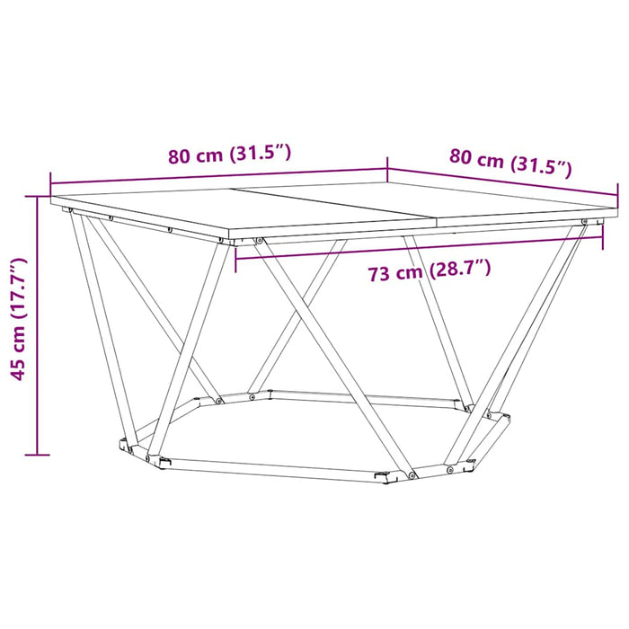 Masă de cafea Stejar afumat 80 x 80 x 45 cm - WALTI WALTI
