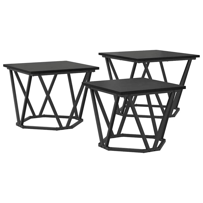 Masă de cafea 3 pcs Stejar negru 50 x 50 x 40 cm - WALTI WALTI