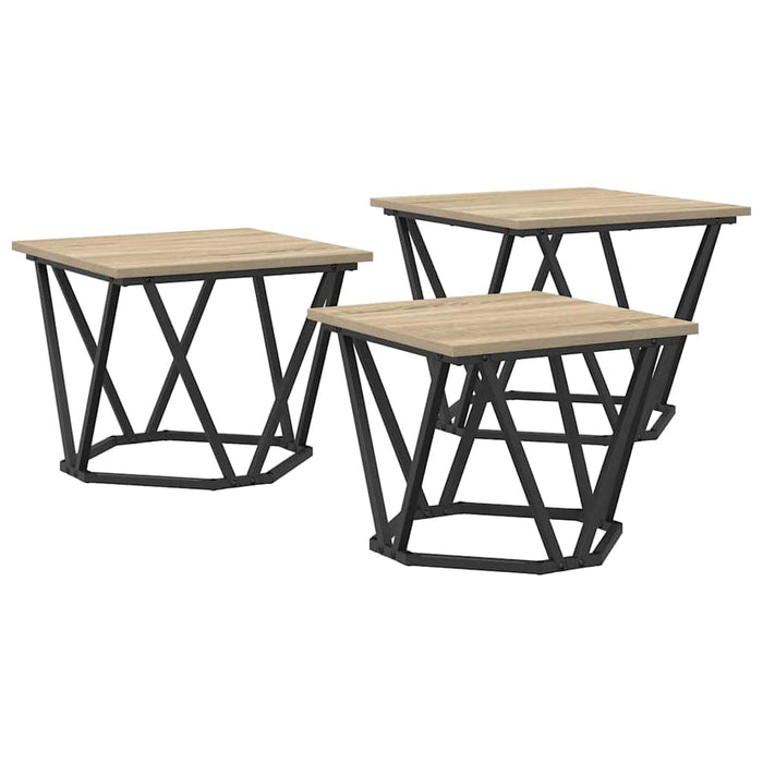 Masă de cafea 3 pcs Stejar sonoma 50 x 50 x 40 cm - WALTI WALTI