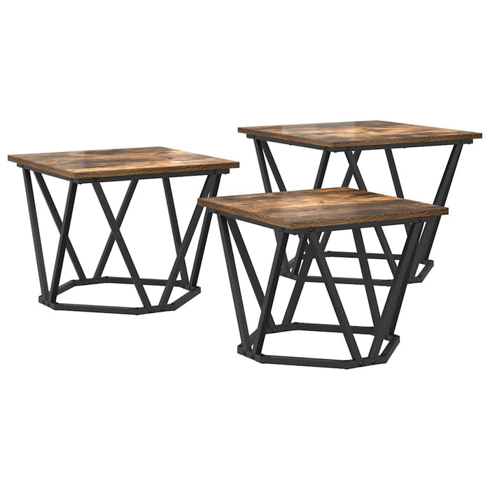 Masă de cafea 3 pcs Stejar afumat 50 x 50 x 40 cm - WALTI WALTI