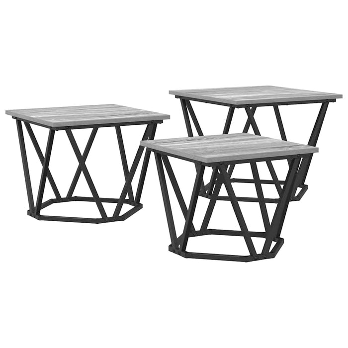 Masă de cafea 3 pcs sonoma gri 50 x 50 x 40 cm - WALTI WALTI