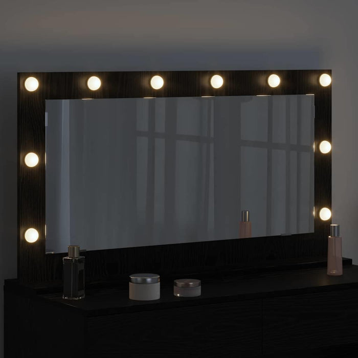 Oglindă de toaletă Dreptunghiular Stejar Negru 100 x 55 x 18 cm - WALTI WALTI