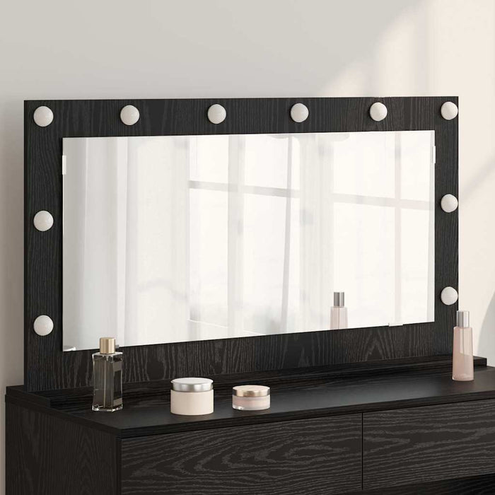 Oglindă de toaletă Dreptunghiular Stejar Negru 100 x 55 x 18 cm - WALTI WALTI