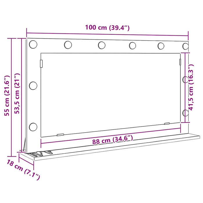 Oglindă de toaletă cu oglindă Lemn Vechi 100 x 55 x 18 cm - WALTI WALTI