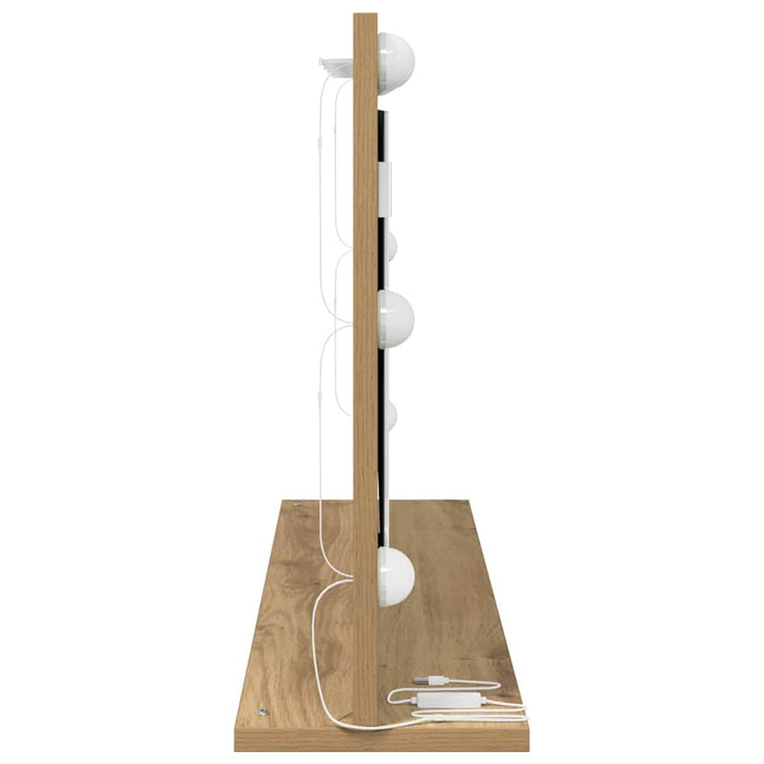 Oglindă de toaletă cu oglindă Stejar Artizanal 80 x 45 x 18 cm - WALTI WALTI
