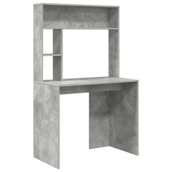 Birou cu raft Gri din beton 91 x 50 x 149 cm Lemn compozit - WALTI WALTI