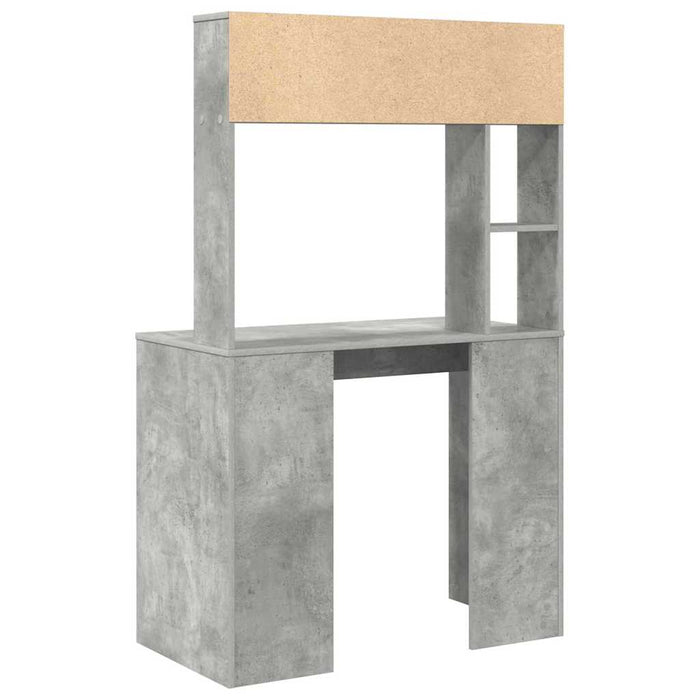Birou cu raft Gri din beton 91 x 50 x 149 cm Lemn compozit - WALTI WALTI