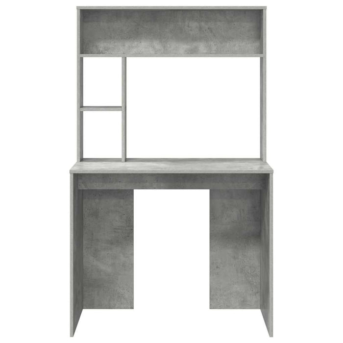 Birou cu raft Gri din beton 91 x 50 x 149 cm Lemn compozit - WALTI WALTI