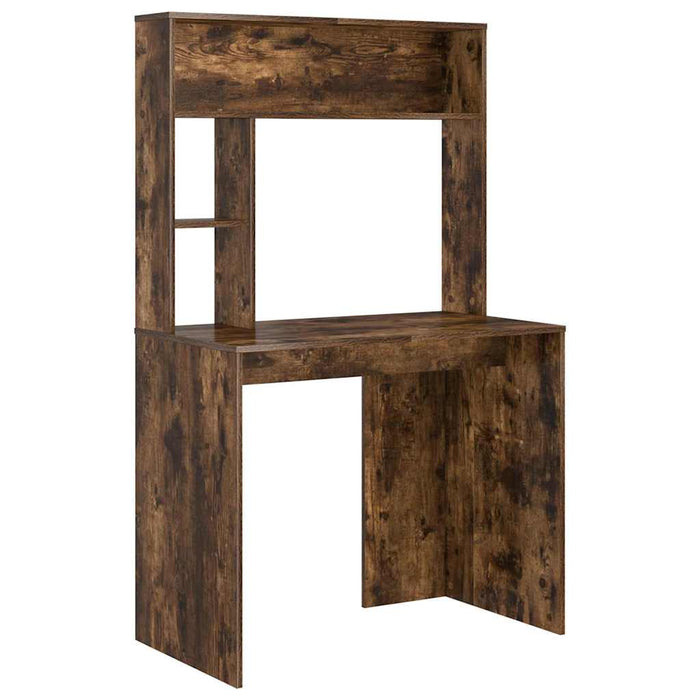 Birou cu raft Stejar fumuriu 91 x 50 x 149 cm Lemn compozit - WALTI WALTI