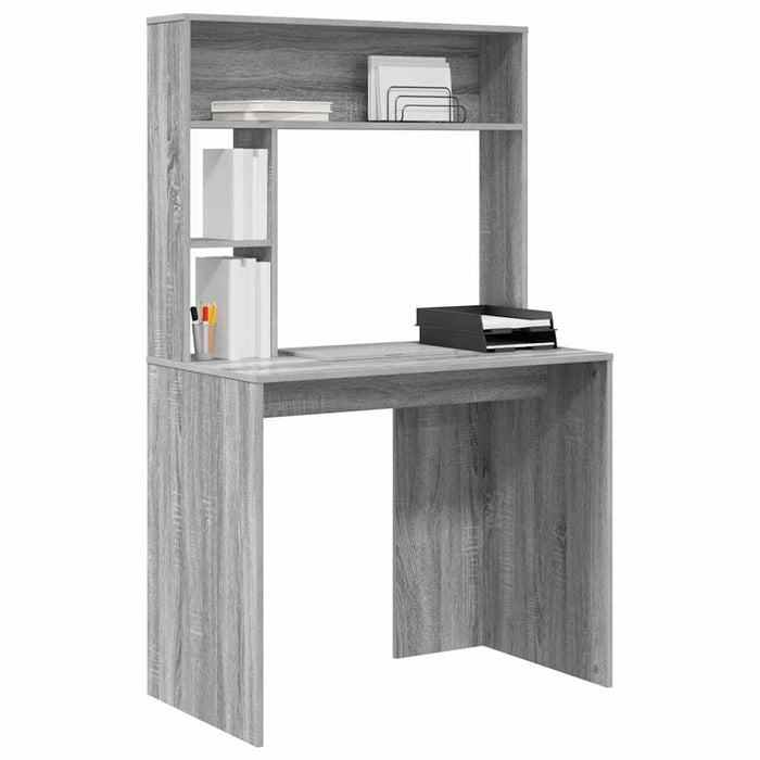 Birou cu raft Gri Sonoma 91 x 50 x 149 cm Lemn compozit - WALTI WALTI