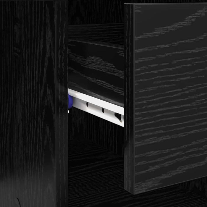 Birou cu sertar Stejar negru 90 x 49.5 x 75 cm Lemn compozit - WALTI WALTI