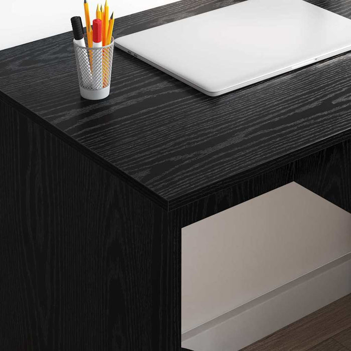Birou cu sertar Stejar negru 90 x 49.5 x 75 cm Lemn compozit - WALTI WALTI