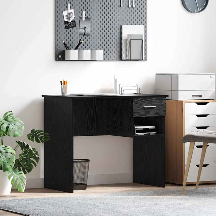Birou cu sertar Stejar negru 90 x 49.5 x 75 cm Lemn compozit - WALTI WALTI