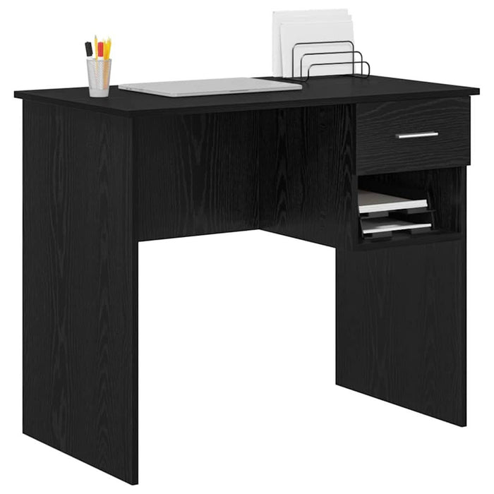 Birou cu sertar Stejar negru 90 x 49.5 x 75 cm Lemn compozit - WALTI WALTI