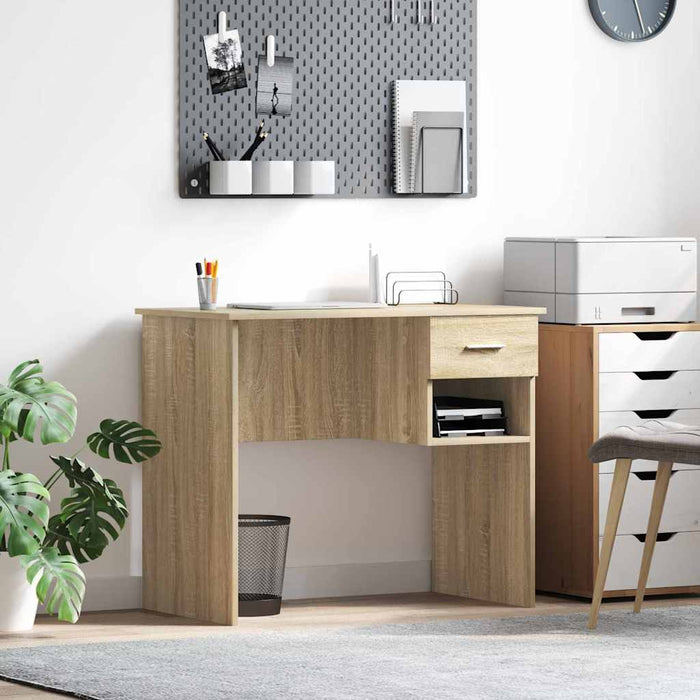 Birou cu sertar Stejar sonoma 90 x 49.5 x 75 cm Lemn compozit - WALTI WALTI