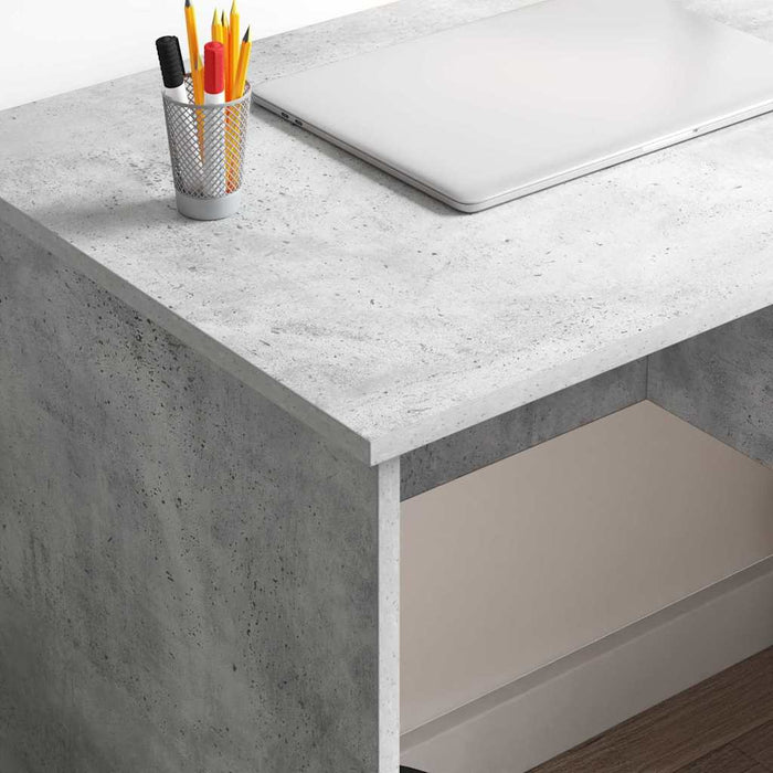 Birou cu sertar Gri beton 90 x 49.5 x 75 cm Lemn compozit - WALTI WALTI