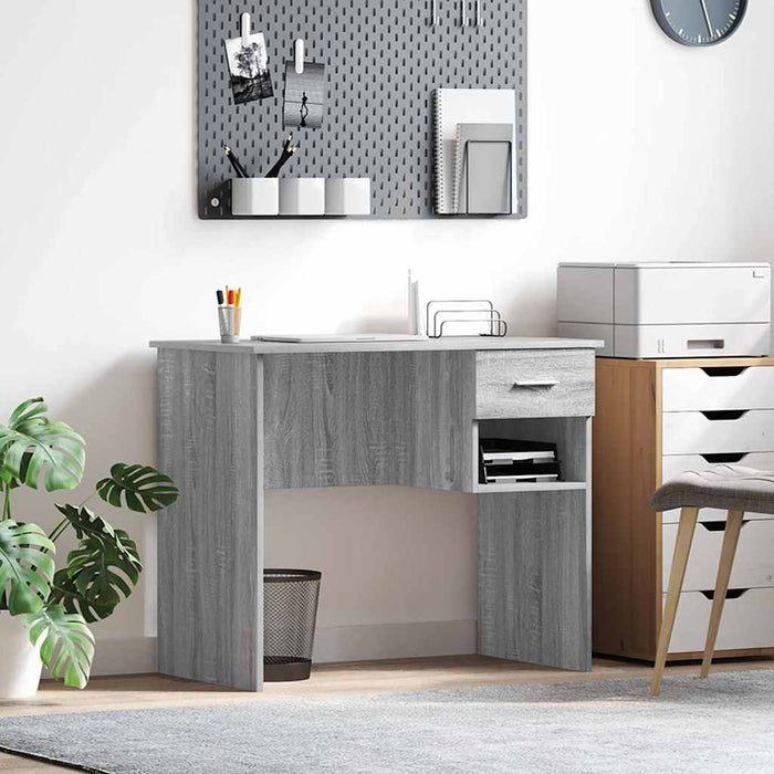 Birou cu sertar sonoma gri 90 x 49.5 x 75 cm Lemn compozit - WALTI WALTI
