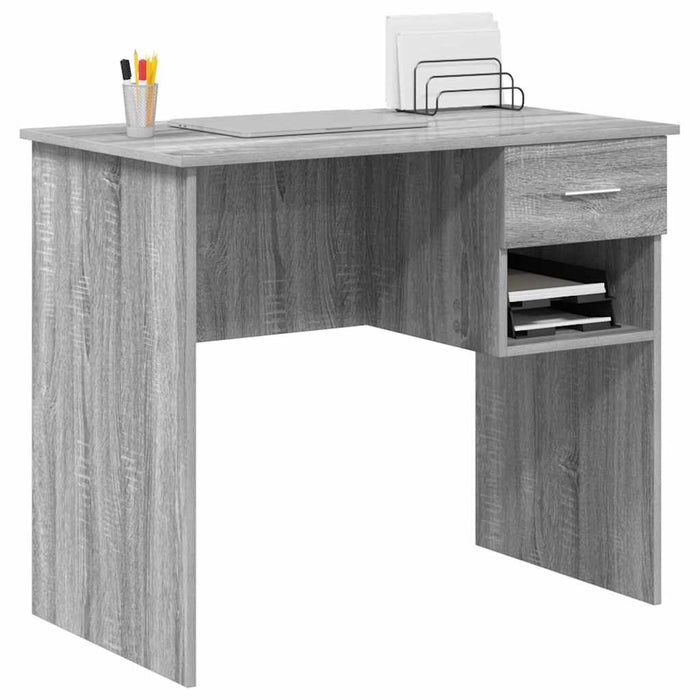 Birou cu sertar sonoma gri 90 x 49.5 x 75 cm Lemn compozit - WALTI WALTI