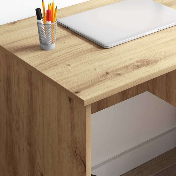 Birou cu raft stejar artizanal 90 x 49.5 x 75 cm Lemn compozit - WALTI WALTI