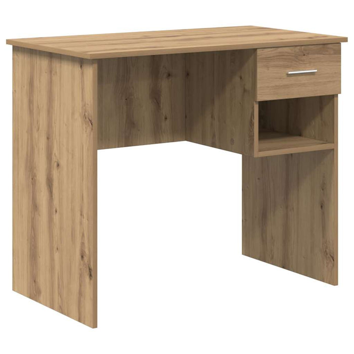Birou cu raft stejar artizanal 90 x 49.5 x 75 cm Lemn compozit - WALTI WALTI