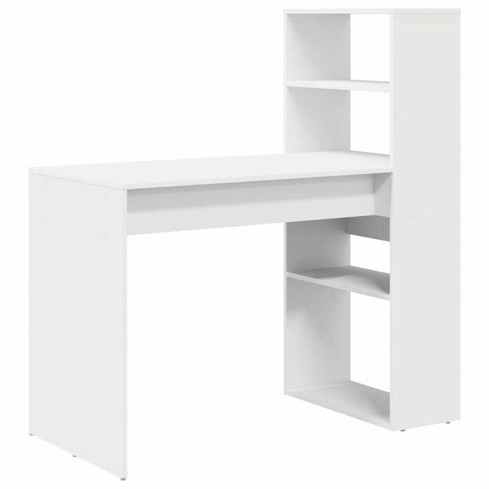 Birou cu raft cu depozitare Alb 113 x 54 x 120 cm Lemn compozit - WALTI WALTI