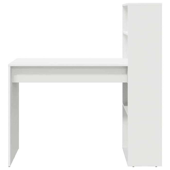 Birou cu raft cu depozitare Alb 113 x 54 x 120 cm Lemn compozit - WALTI WALTI