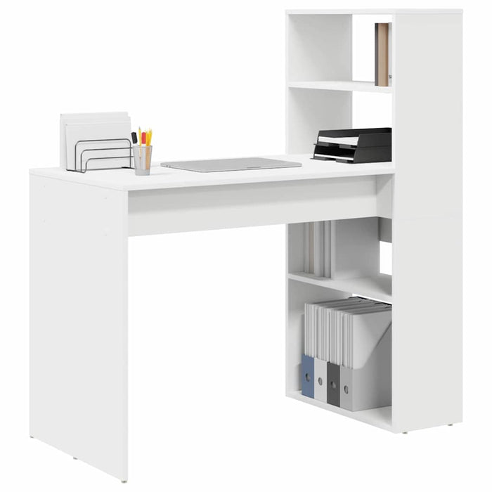 Birou cu raft cu depozitare Alb 113 x 54 x 120 cm Lemn compozit - WALTI WALTI