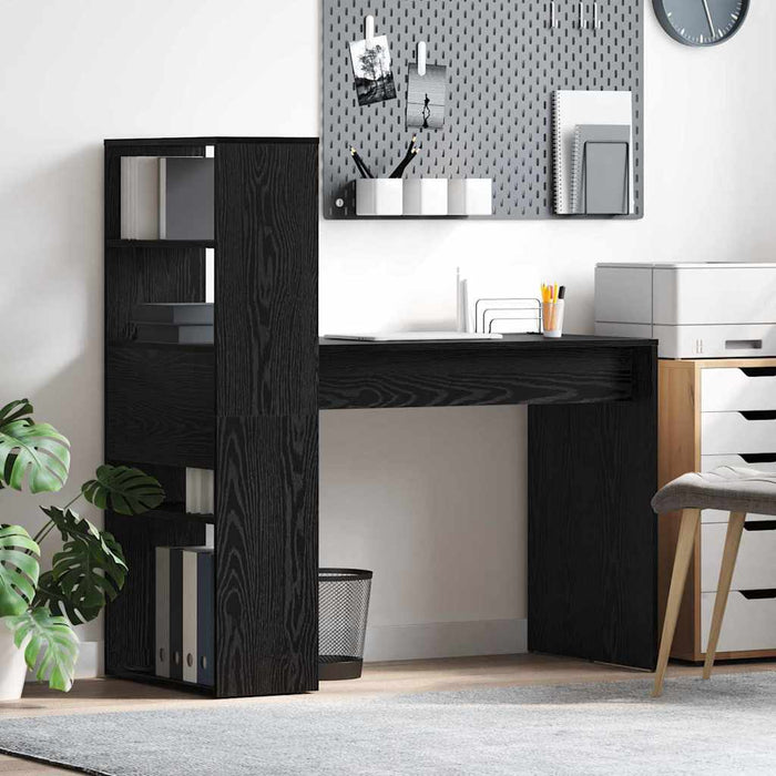 Birou cu raft Stejar Negru 113 x 54 x 120 cm Lemn compozit - WALTI WALTI