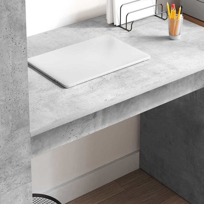 Birou cu raft Gri din beton 113 x 54 x 120 cm Lemn compozit - WALTI WALTI