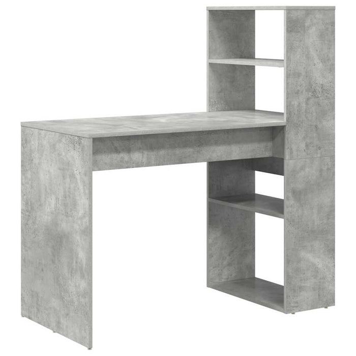 Birou cu raft Gri din beton 113 x 54 x 120 cm Lemn compozit - WALTI WALTI