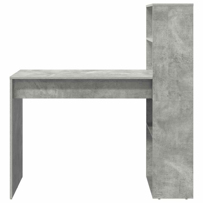 Birou cu raft Gri din beton 113 x 54 x 120 cm Lemn compozit - WALTI WALTI